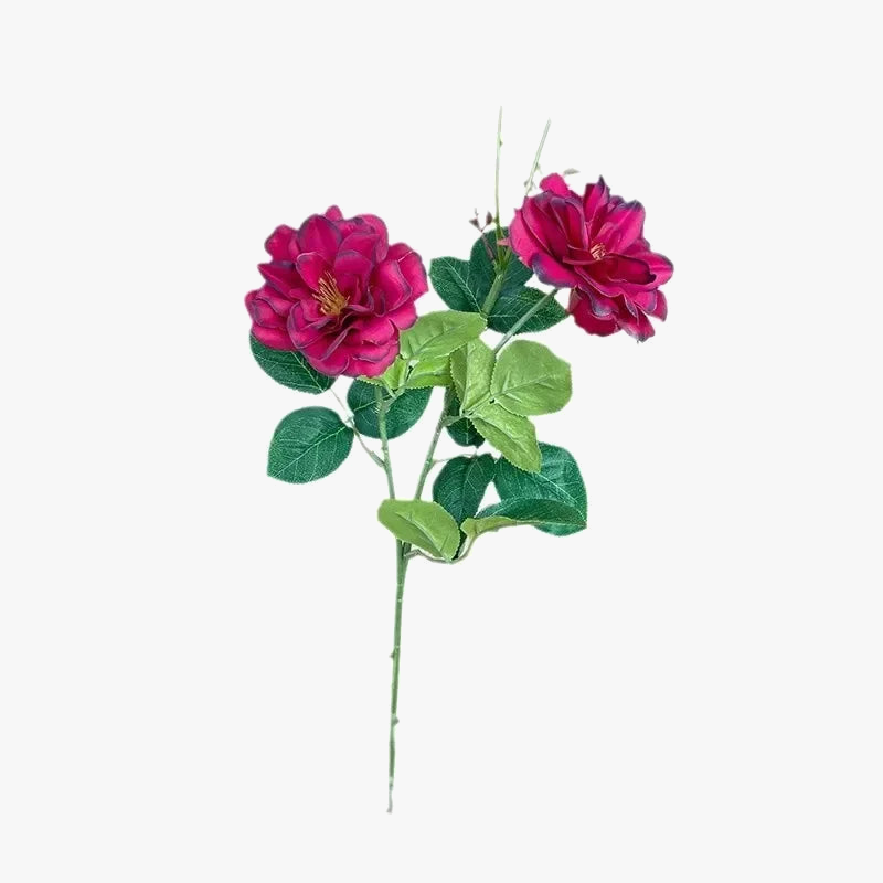 Artificial flowers two pink heads elegant interior decoration - view 2
