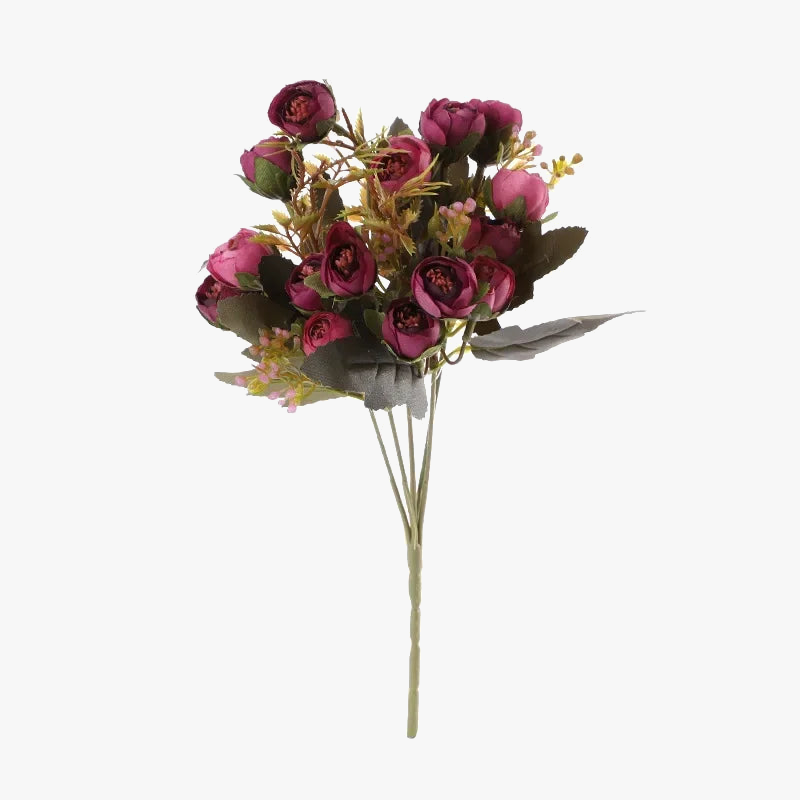 Artificial silk flowers bouquet of decorative camellia - view 2