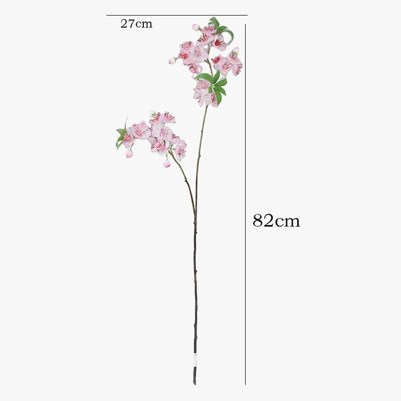 Artificial Silk Peach Flower Branch, 82 cm - view 2