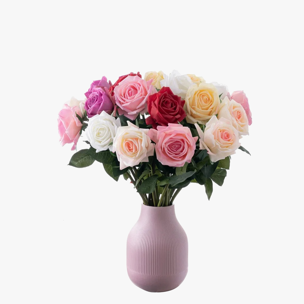 Artificial pink flowers in fabric for floral decoration wedding garden - view 4