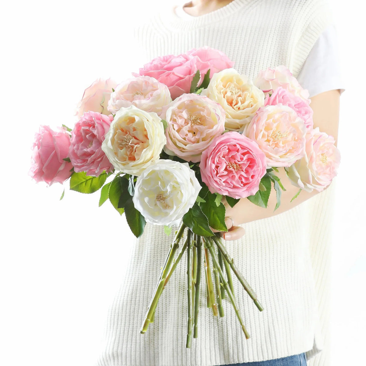 Silk peony flowers for elegant floral decoration - view 2