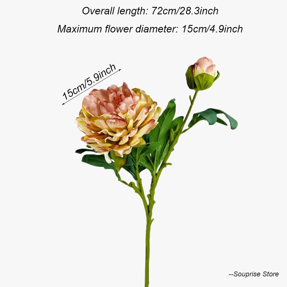 Retro peony silk flowers for wedding decoration party accessories - view 3