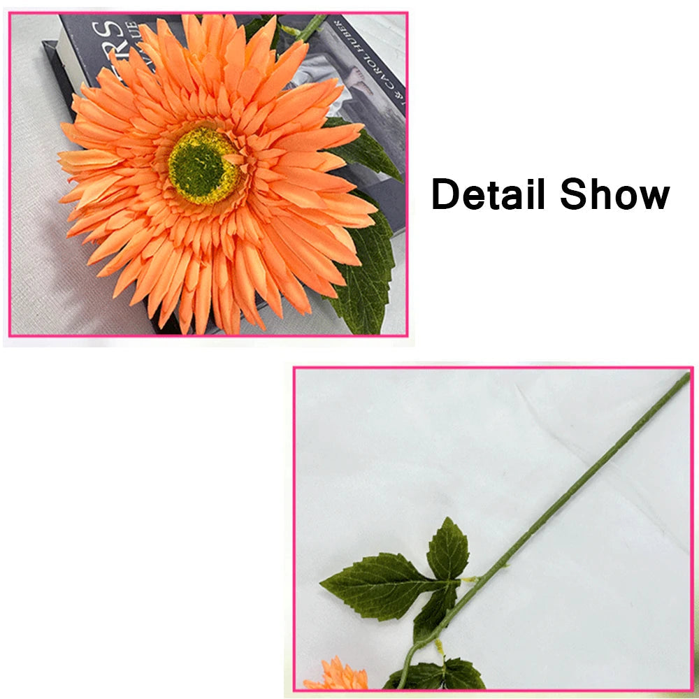 Simple gerbera with leaves for wedding decoration and party - view 6