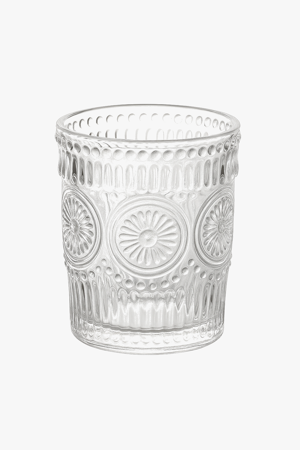 Retro relief glass cup sunflower Nordic style