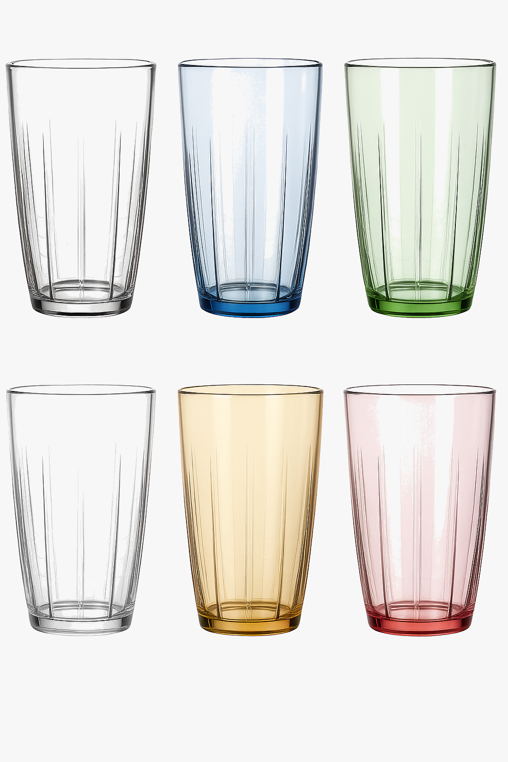 Incasseable acrylic reusable stackable cups set of 6