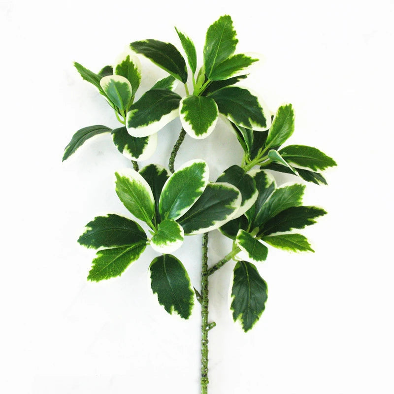 Large artificial ficus tree with realistic tropical plants in pot - view 3