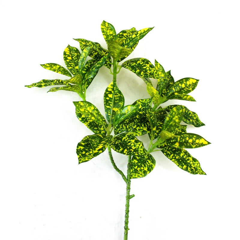 Large artificial ficus tree with realistic tropical plants in pot - view 6