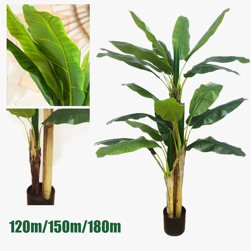 Large artificial plant bonsai fake banana pot interior decoration outside - view 4