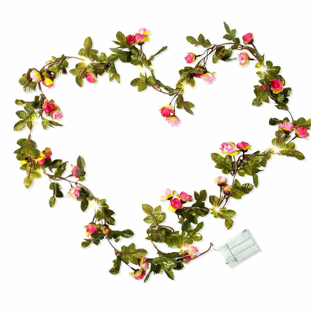 Artificial light rose garland for fairy decoration - view 4