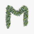 Artificial eucalyptus garland with white flowers and decorative berries