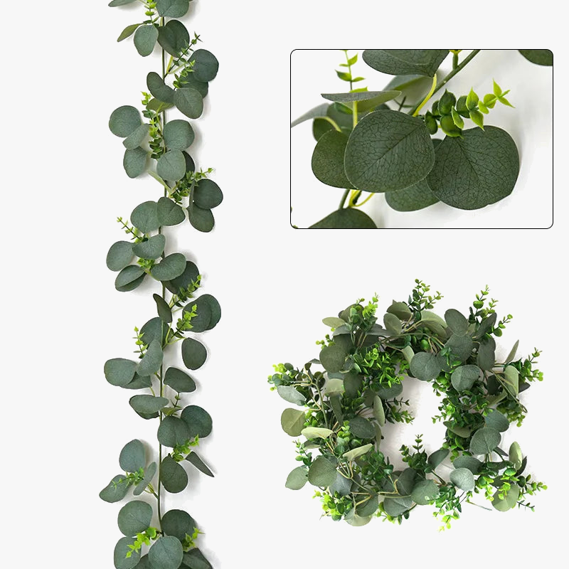 Artificial eucalyptus garland for wedding decoration and garden - view 2