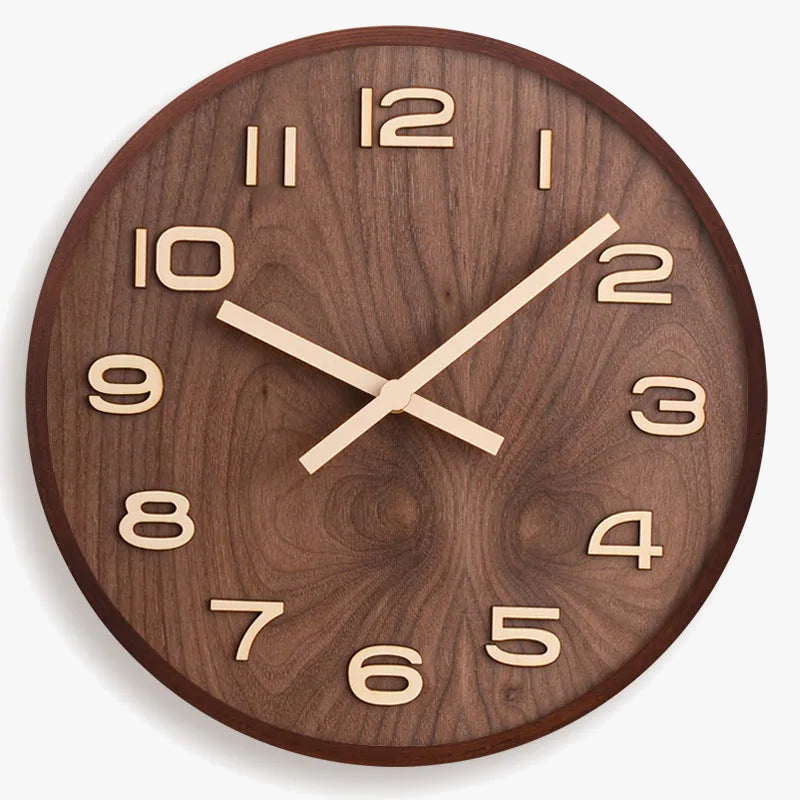 Chinese wooden wall clock Nordic style modern decor - view 5