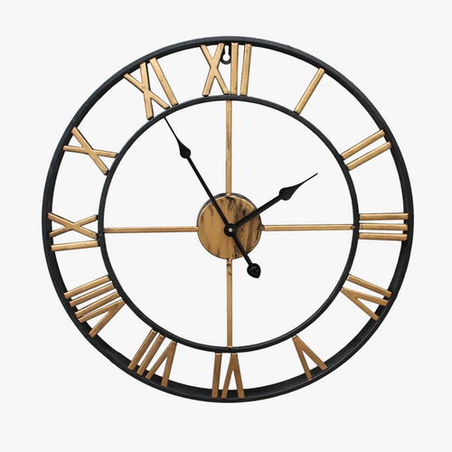 3d decorative wall clock modern retro Roman style silent metal