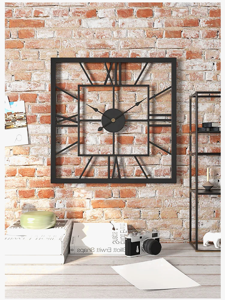 Luxury wall clock in iron with decorative mirror - view 4