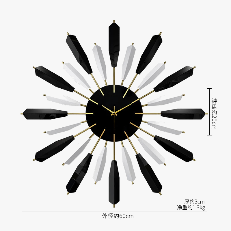 Decorative and silent Nordic luxury wall clock - view 6