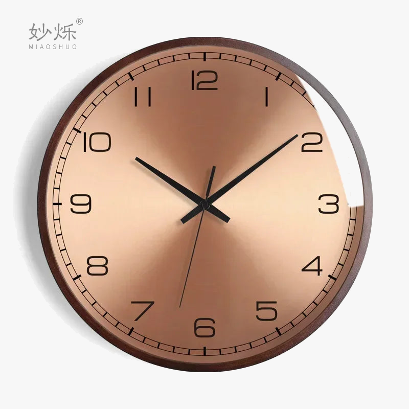 Modern design wall clock in wood silent luxury decorative gifts ideas - view 9