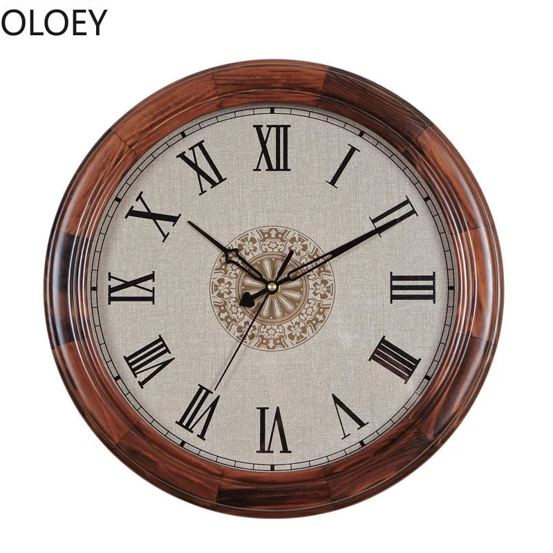 Wall clock in solid wood retro silent mechanism style shabby chic - view 2