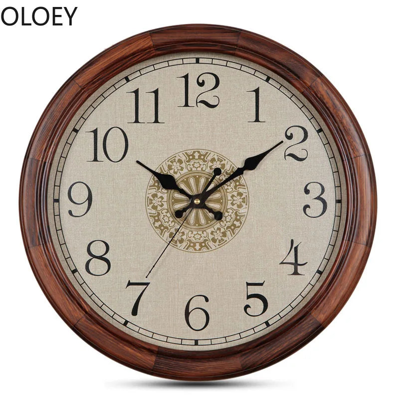 Wall clock in solid wood retro silent mechanism style shabby chic - view 3