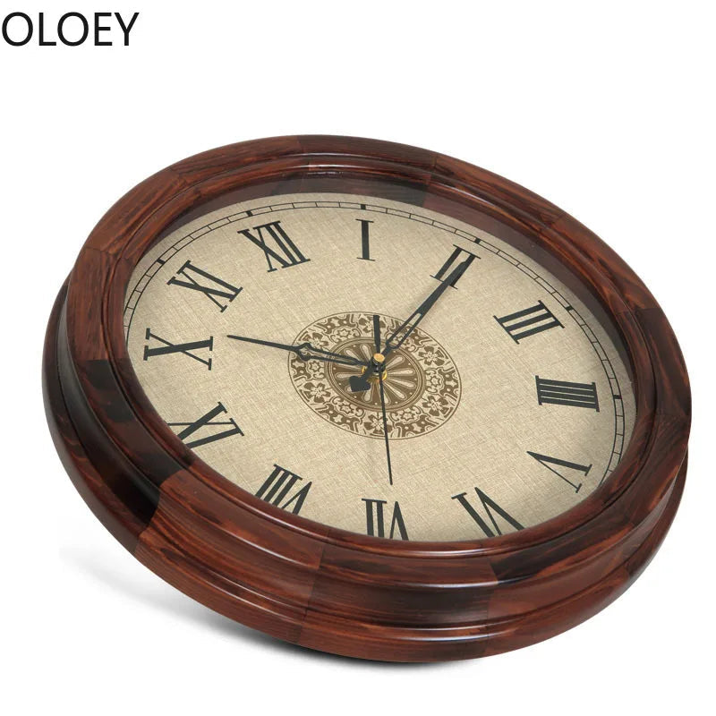 Wall clock in solid wood retro silent mechanism style shabby chic - view 4