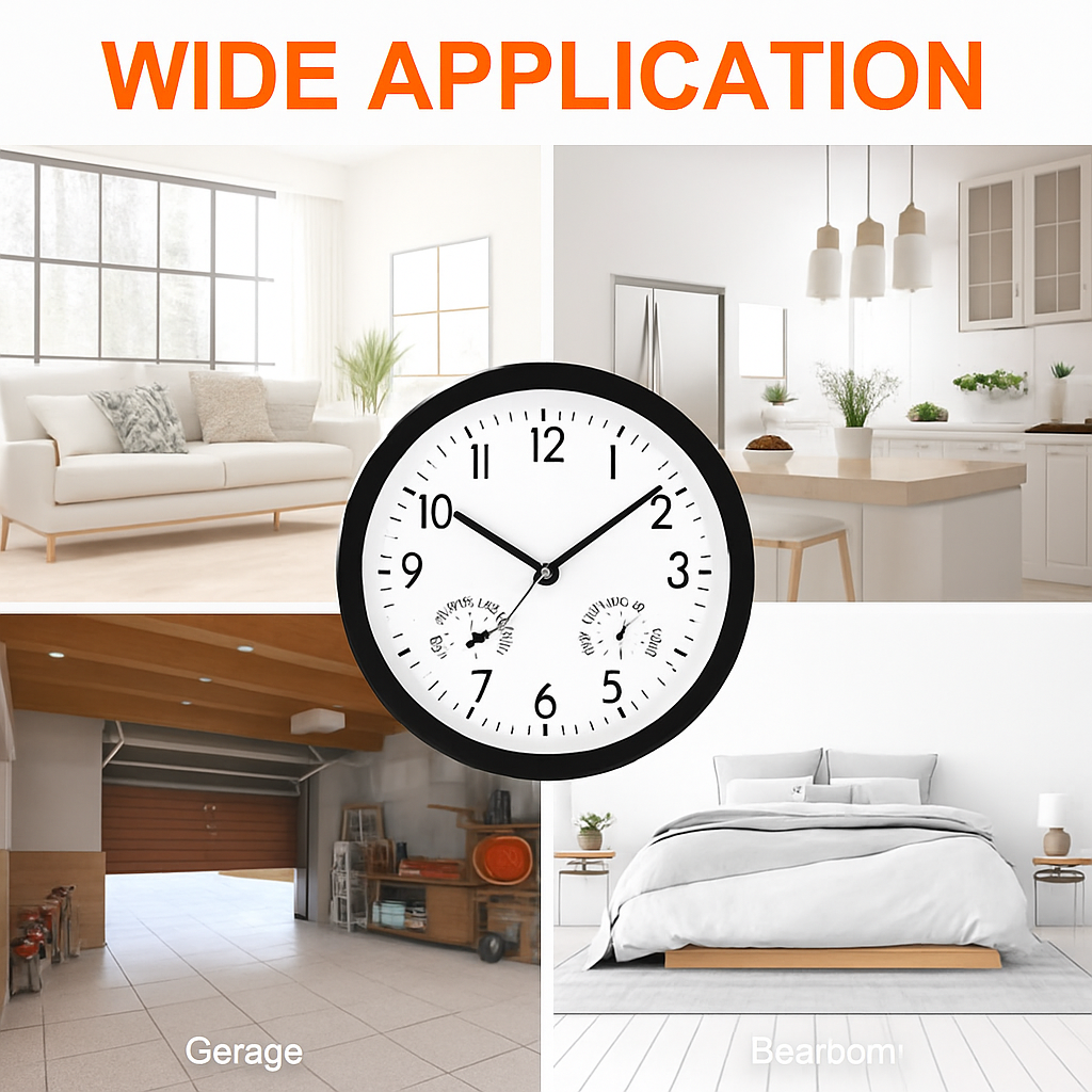 Waterproof wall clock with temperature and humidity display - view 6