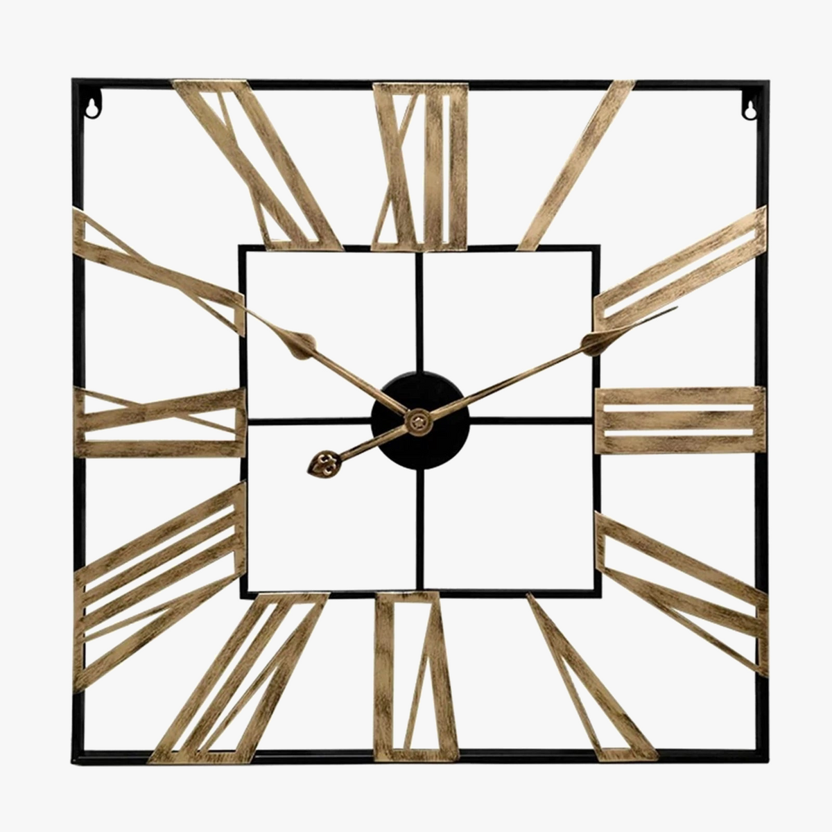 Modern 3D retro square wall clock Roman numerals silent decoration
