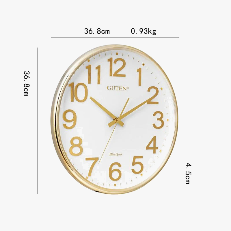 Modern wall clock gold design silent 3D for interior decoration - view 4