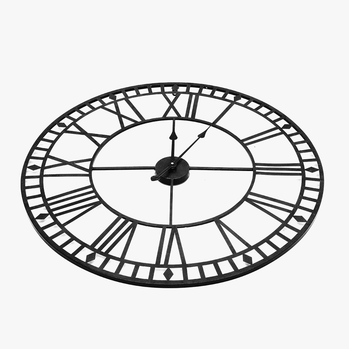 Modern wall clock in black iron Roman numerals interior decoration - view 4