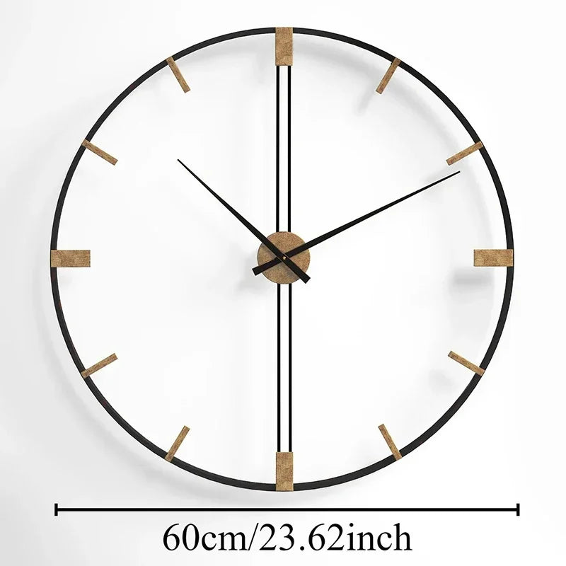Nordic metal wall clock silent design for modern decoration - view 6
