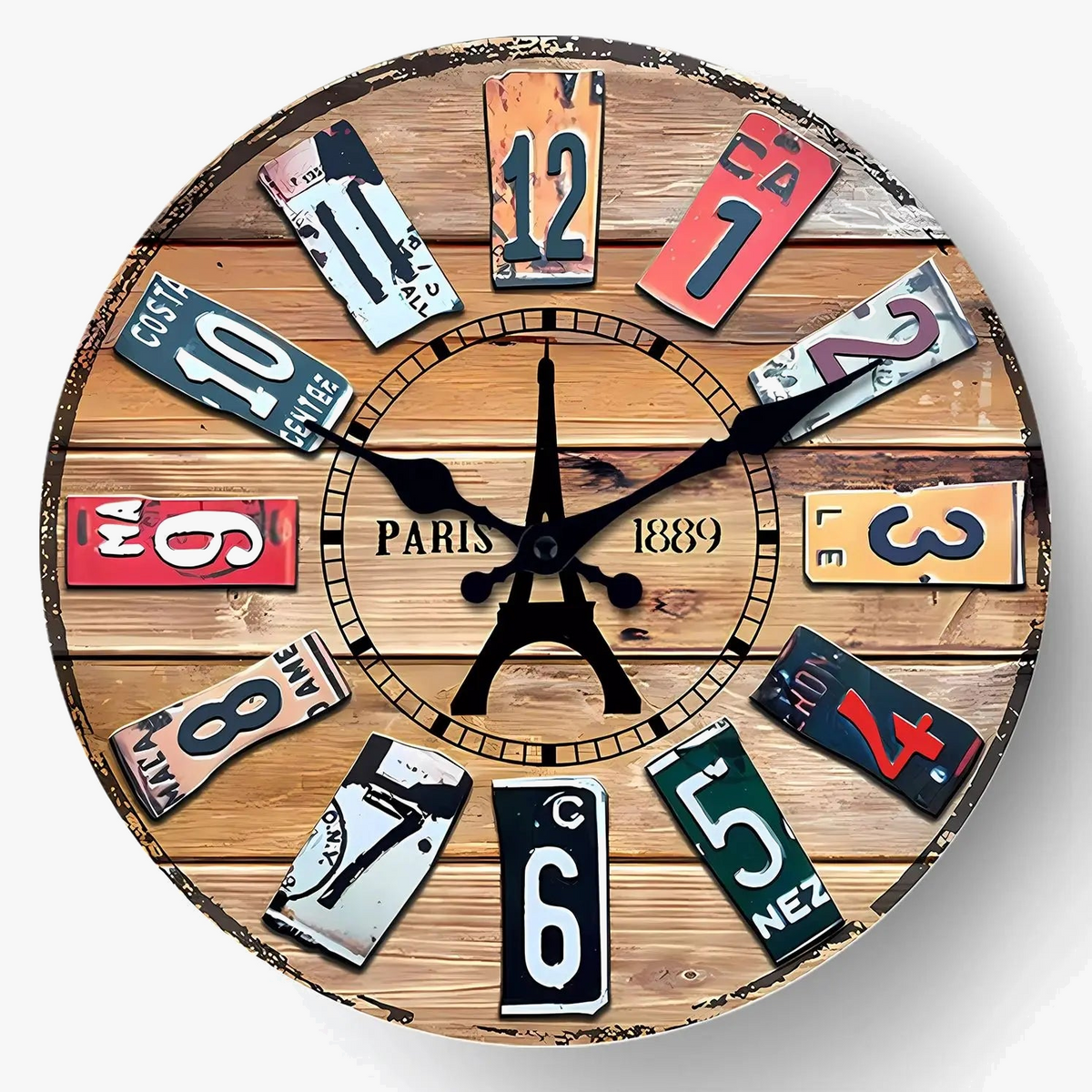 Digital retro decorative silent retro wooden wall clock - view 5