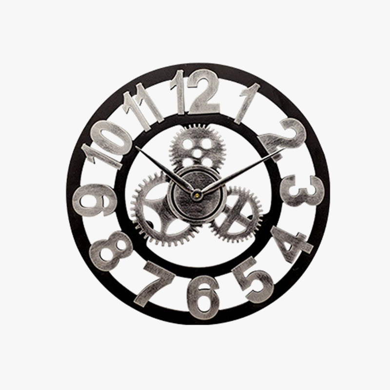 Silent retro wall clock industrial style modern decoration - view 7