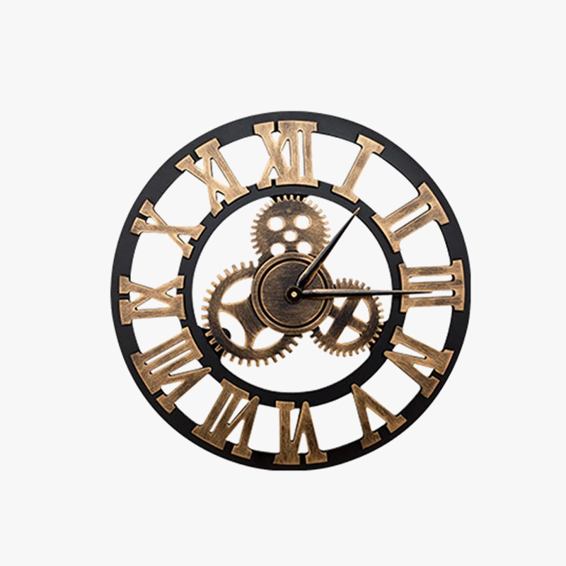 Silent retro wall clock industrial style modern decoration - view 9
