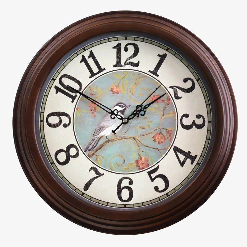 Silent wall clock customizable in retro modern wood - view 5