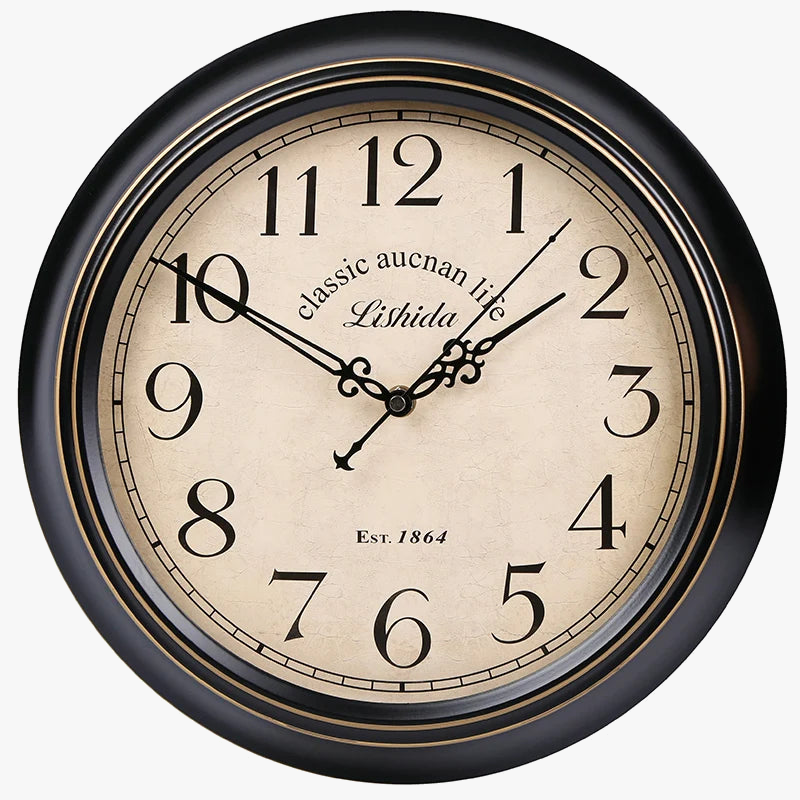Silent retro style shabbaby wall clock chic interior decoration - view 2