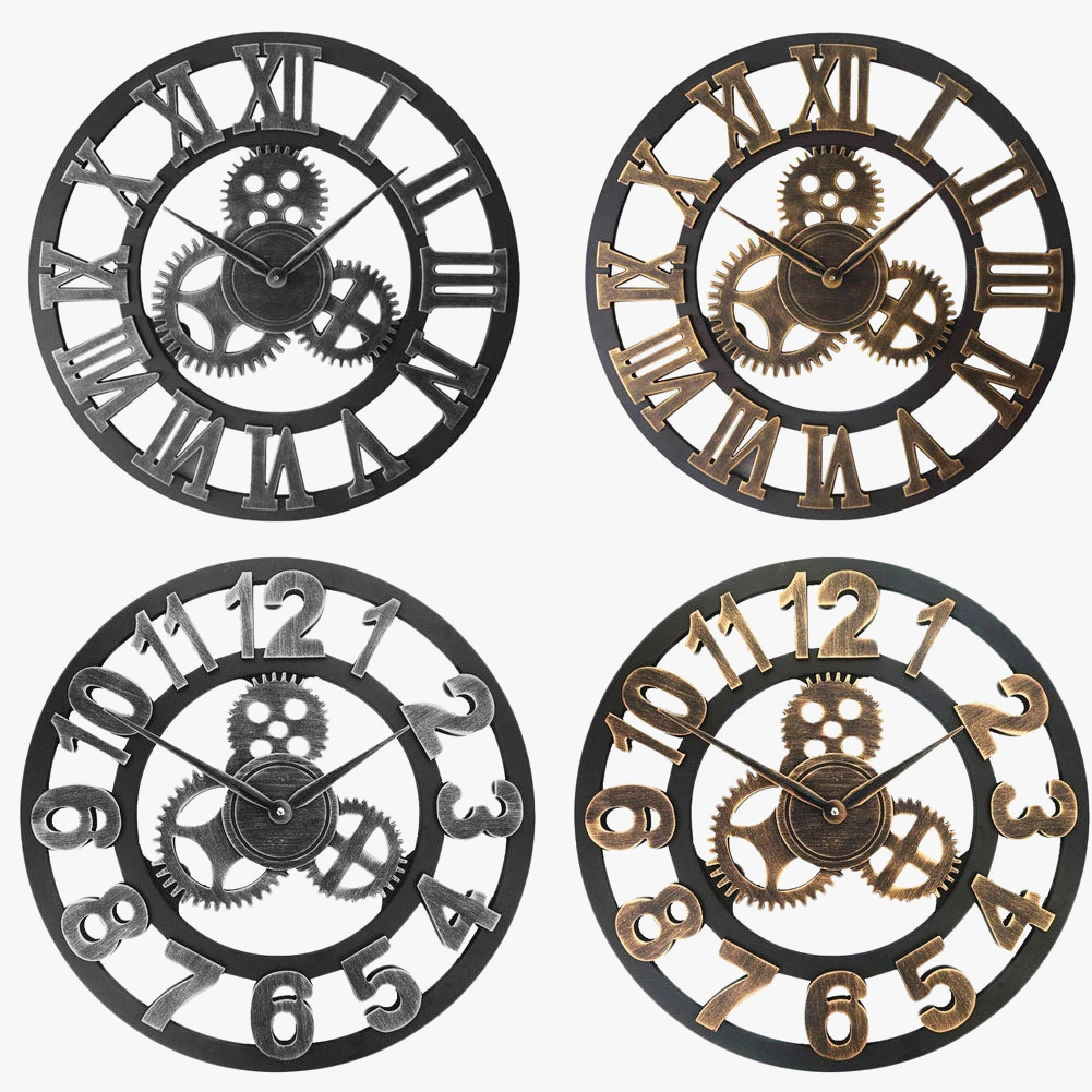 Decorative industrial style wall clock for wholesale - view 3