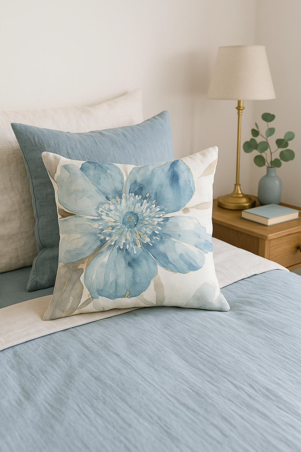Ginkgo Leaf Oil Painting Print Throw Pillow Cover, Design 1 - view 2