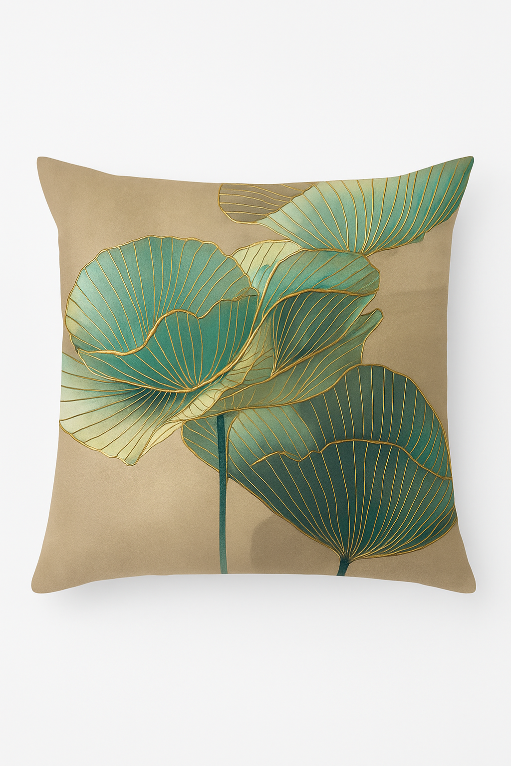 Refined Ginkgo Floral Throw Pillow Cover for Interior Decoration