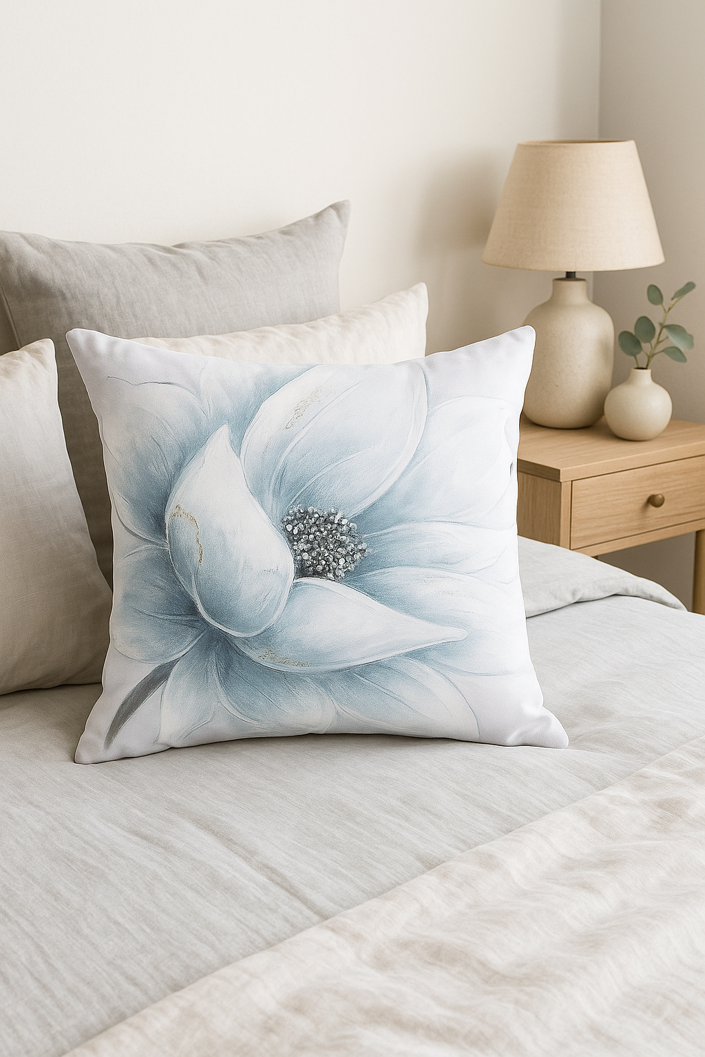 Ginkgo floral throw pillow cover for interior - view 2