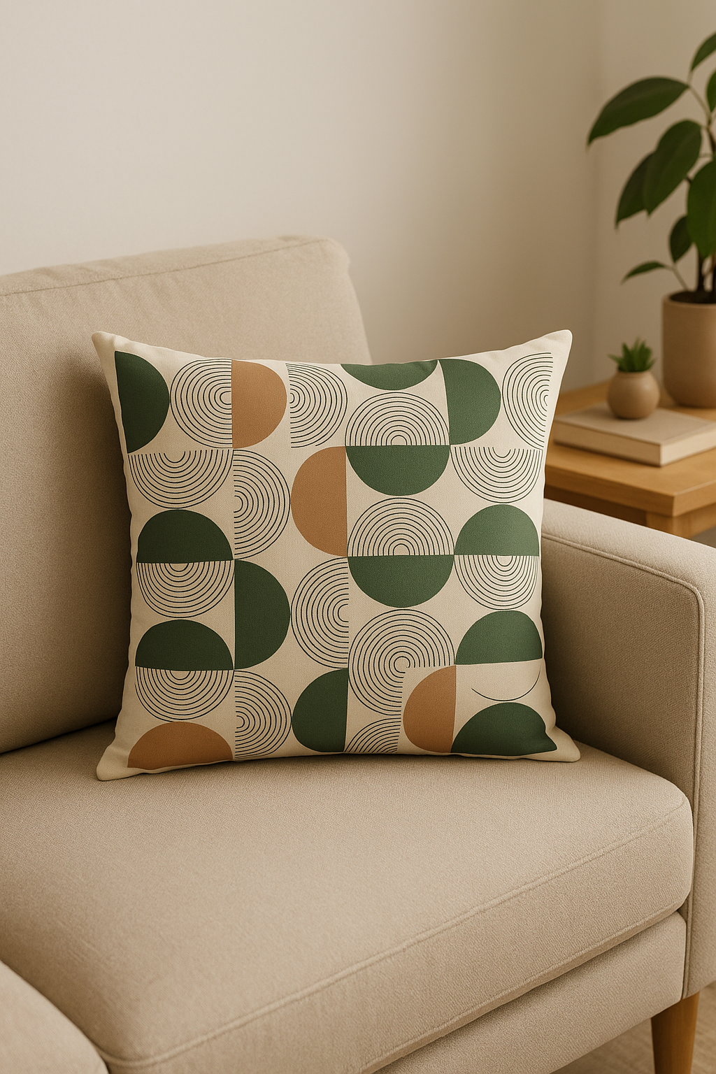 Multi-Tone Green Floral Abstract Throw Pillow Cover - view 2