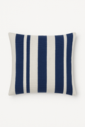 Throw pillow cover with geometric dark blue pattern for interior decoration