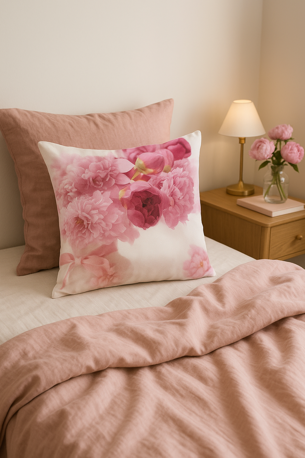 Decorative pink pattern throw pillow cover - view 2
