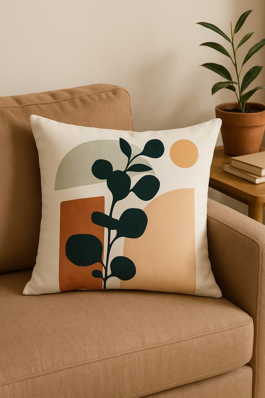 Contemporary Abstract Botanical Throw Pillow Cover 45 X 45 cm - view 2