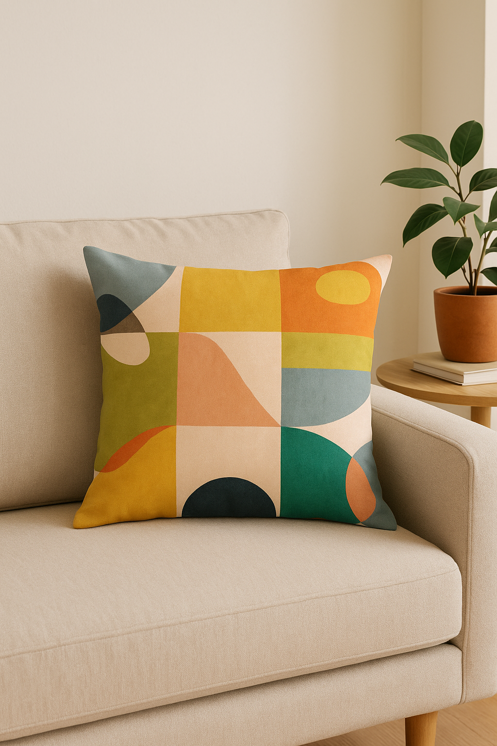 Nordic abstract throw pillow cover for an elegant living room - view 2