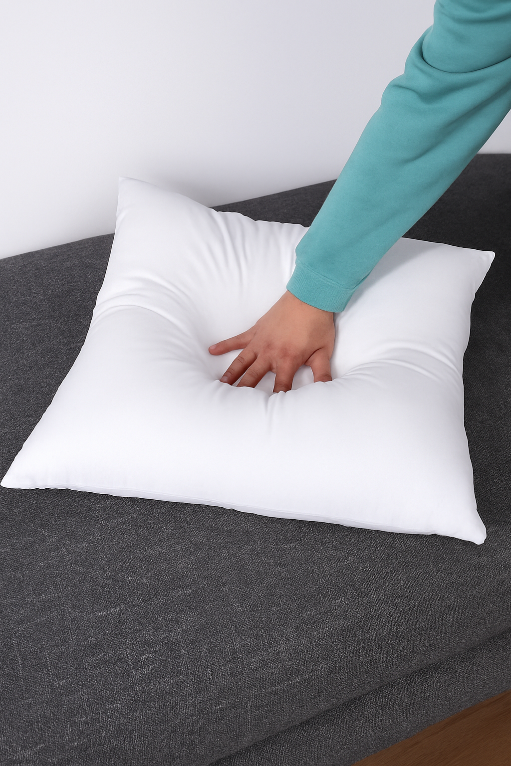 Soft white throw pillow cover 45 x 45 cm - view 5