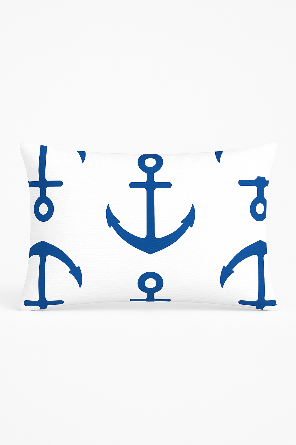 Refined Blue Throw Pillow Cover with Marine Animal Pattern 30 X 50 cm
