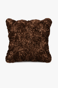 Pink 3D Floral Embroidered Throw Pillow Cover