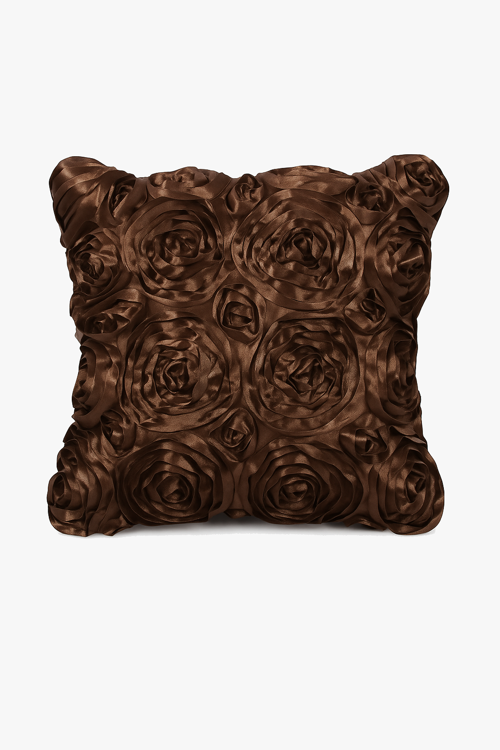 Pink 3D Floral Embroidered Throw Pillow Cover