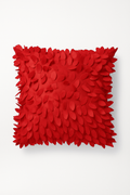 Elegant 3D Embroidered Leaf-Shaped Throw Pillow Cover