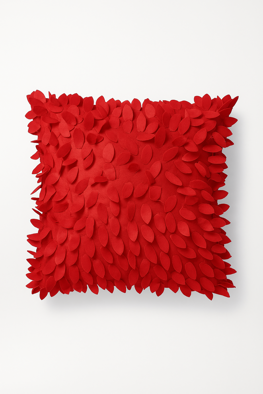 Elegant 3D Embroidered Leaf-Shaped Throw Pillow Cover