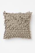 Soft 3D Embroidered Leaf-Shaped Throw Pillow Cover