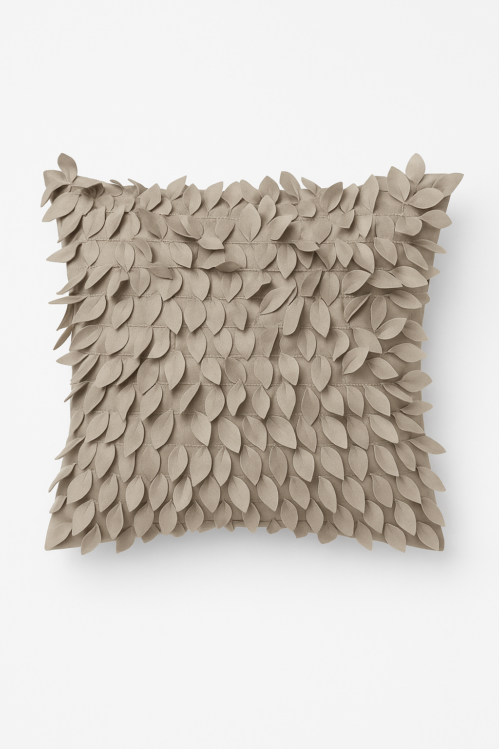 Soft 3D Embroidered Leaf-Shaped Throw Pillow Cover